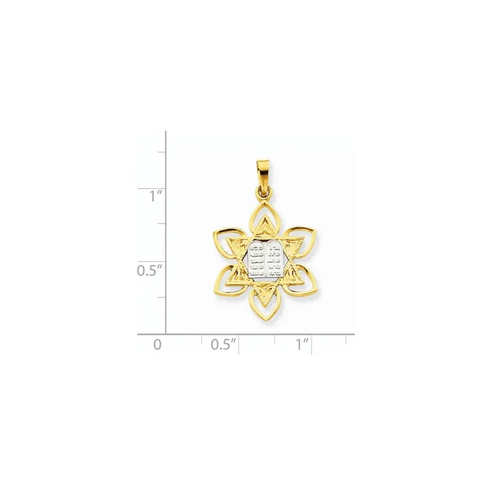 14k Yellow Gold Fancy Star of David wTablet Pendant Goldia Necklaces