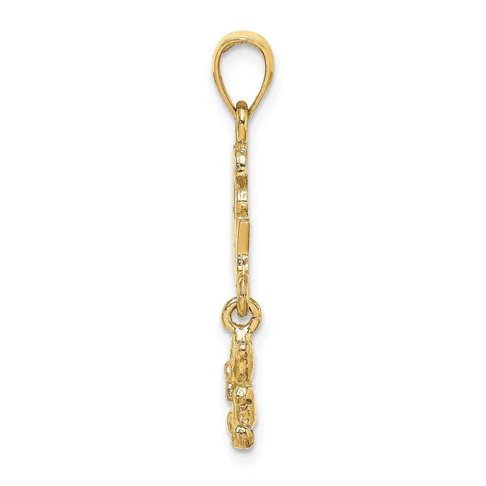 14k Yellow Gold Moveable ITS A BOY with Teddy Bear Charm Goldia Charm Necklaces