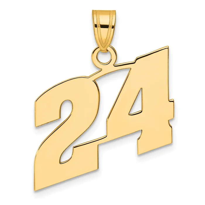 14k Yellow Gold Polished Block Number 24 Pendant Goldia PreStyled Sets