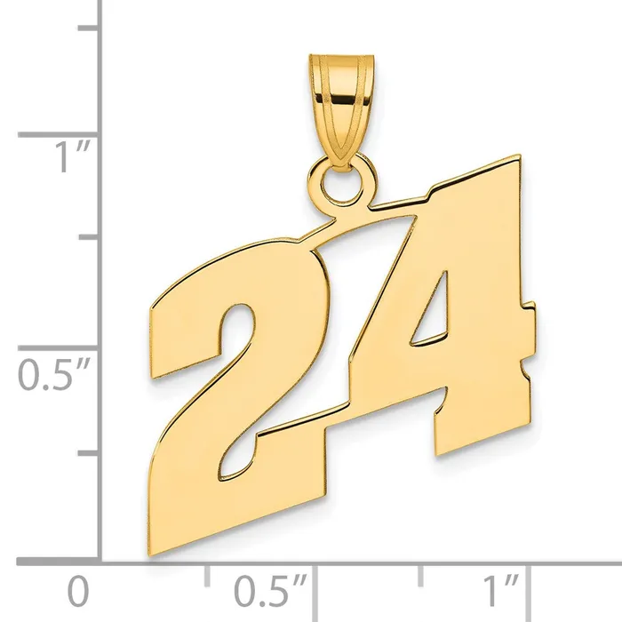 14k Yellow Gold Polished Block Number 24 Pendant Goldia PreStyled Sets