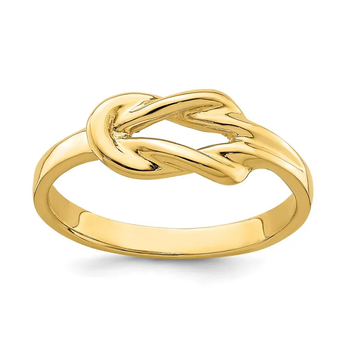 14K Yellow Gold Polished Freeform Love Knot Ring Goldia Rings