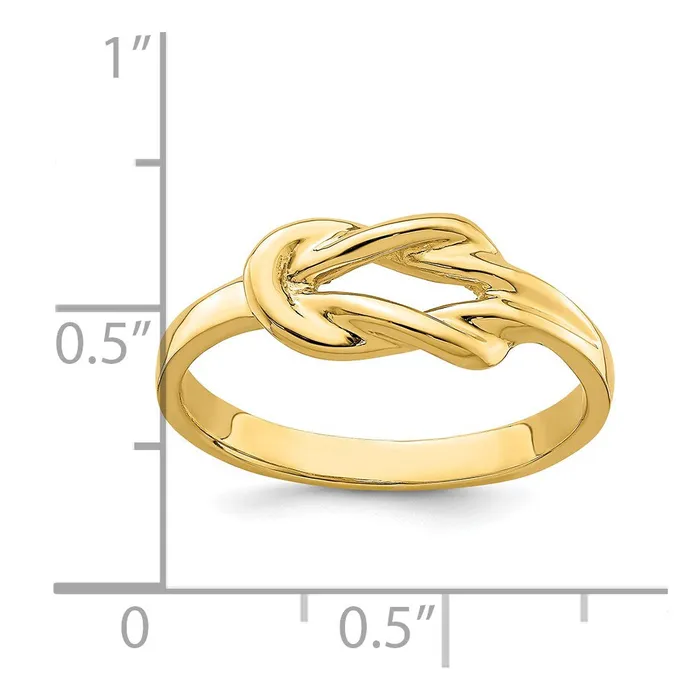 14K Yellow Gold Polished Freeform Love Knot Ring Goldia Rings