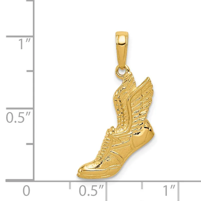 14k Yellow Gold Polished Running Shoe Pendant Goldia PreStyled Sets