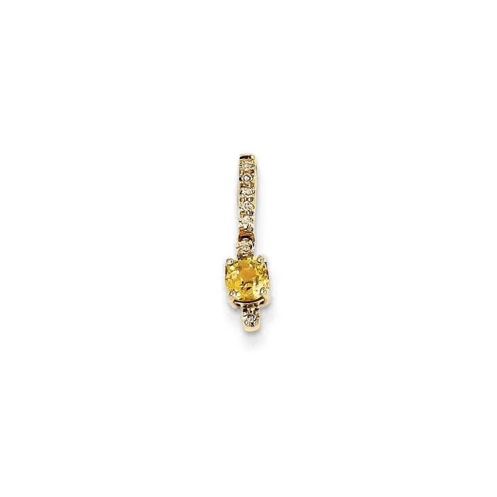14k Yellow Gold Real Diamond and Yellow Sapphire Pendant Goldia Necklaces