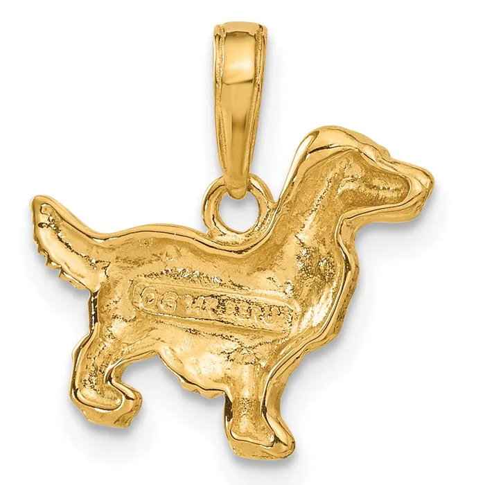 14k Yellow Gold Springer Spaniel Dog Pendant Goldia Necklaces