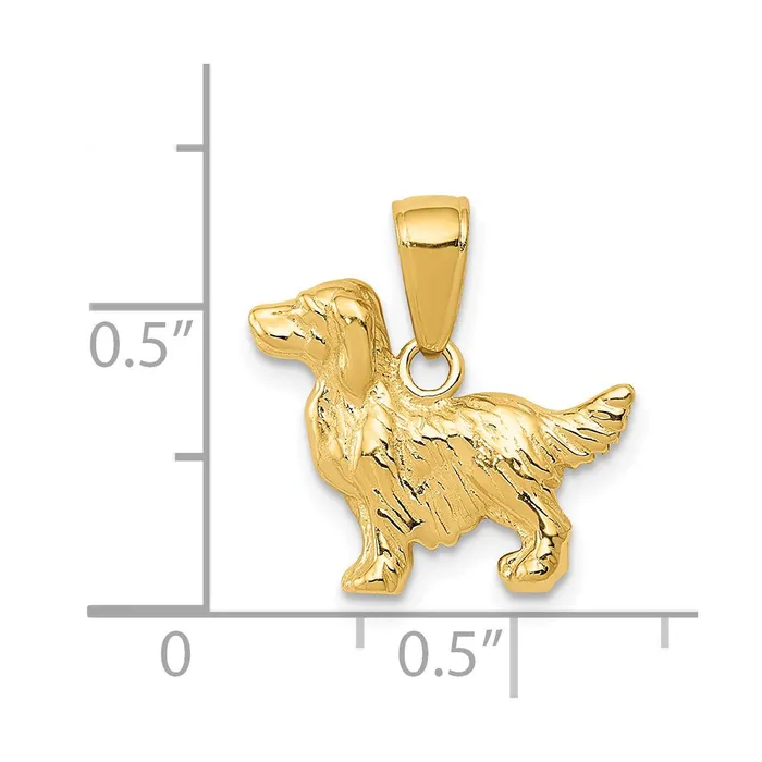 14k Yellow Gold Springer Spaniel Dog Pendant Goldia Necklaces