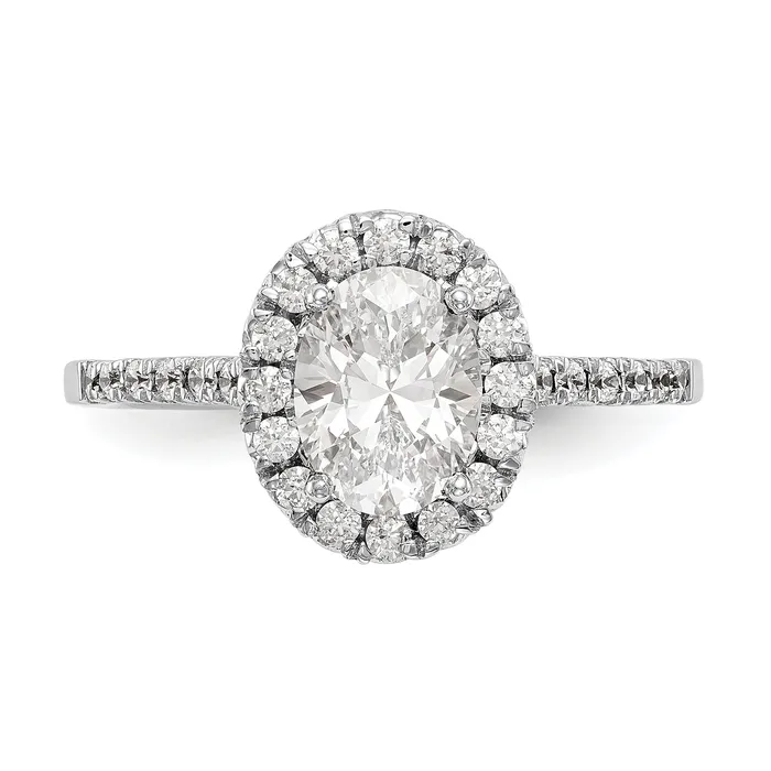 14kw Oval Halo Simulated Diamond Engagement Ring Goldiacom Rings