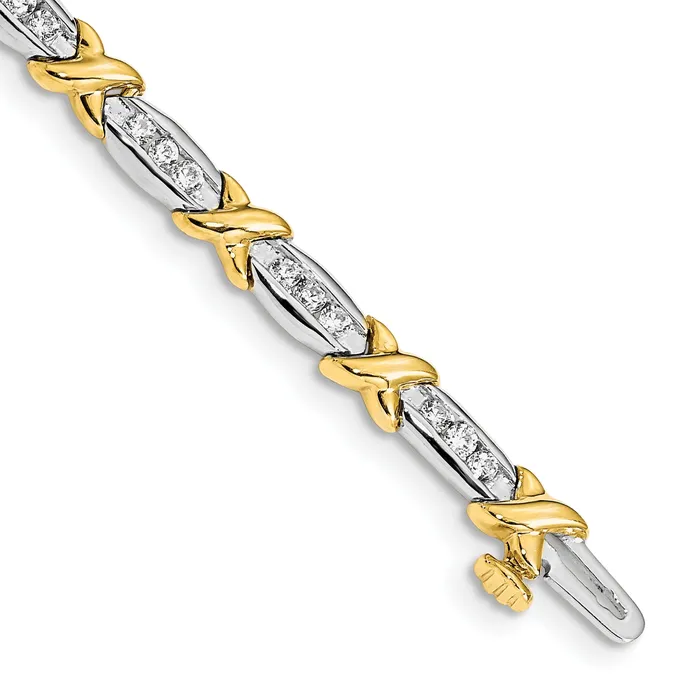 Bracelets 14k TwoTone 1 Ct Lab Grown Diamond VSSI G 65 inch Tennis Bracelet Goldia Bracelets 14k TwoTone 1 Ct Lab Grown Diamond VSSI G 65 inch Tennis Bracelet Goldia