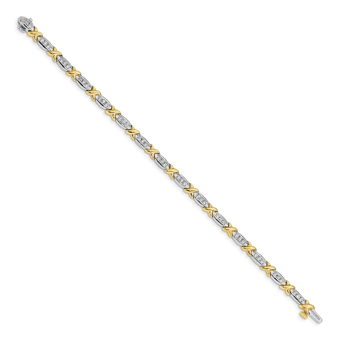 Bracelets 14k TwoTone 1 Ct Lab Grown Diamond VSSI G 65 inch Tennis Bracelet Goldia