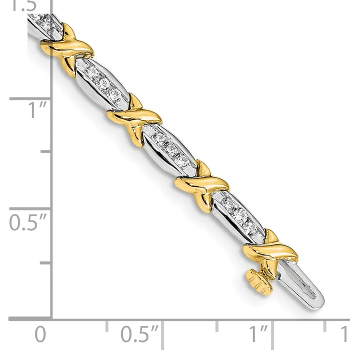 Bracelets 14k TwoTone 1 Ct Lab Grown Diamond VSSI G 65 inch Tennis Bracelet Goldia