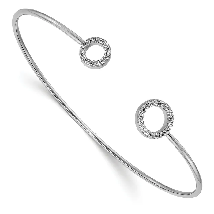 Bracelets Goldia 14k White Gold 14 Ct Lab Grown Diamond VSSI G Circle Flexible Cuff Bangle Bracelet Bracelets Goldia 14k White Gold 14 Ct Lab Grown Diamond VSSI G Circle Flexible Cuff Bangle Bracelet