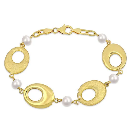 Bracelets JMS always Original AMOUR 67mm Cultured Freshwater Pearl Oval Link Bracelet In Yellow Plated Sterling Silver Bracelets JMS always Original AMOUR 67mm Cultured Freshwater Pearl Oval Link Bracelet In Yellow Plated Sterling Silver