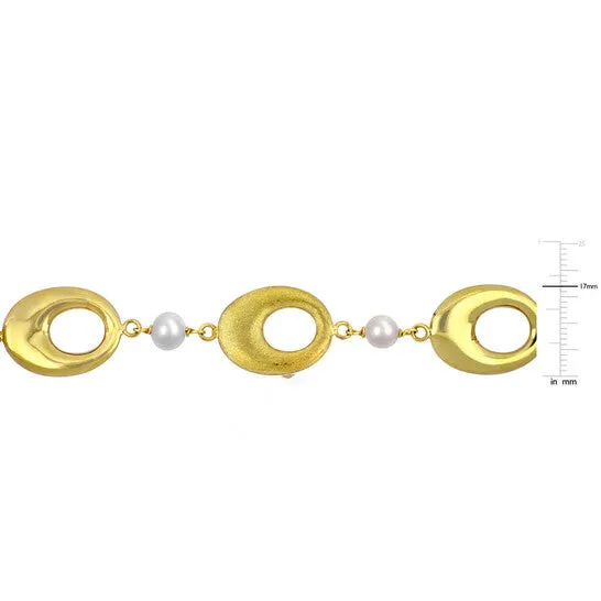 Bracelets JMS always Original AMOUR 67mm Cultured Freshwater Pearl Oval Link Bracelet In Yellow Plated Sterling Silver Bracelets JMS always Original AMOUR 67mm Cultured Freshwater Pearl Oval Link Bracelet In Yellow Plated Sterling Silver