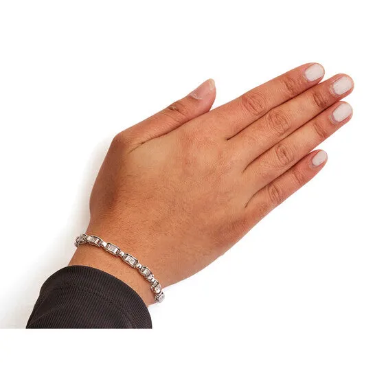 Bracelets JMS always Original Haus of Brilliance 14K White Gold 100 Cttw PrincessCut Diamond Link Bracelet IJ Color I1I2 Clarity Size 725 Bracelets JMS always Original Haus of Brilliance 14K White Gold 100 Cttw PrincessCut Diamond Link Bracelet IJ Color I1I2 Clarity Size 725