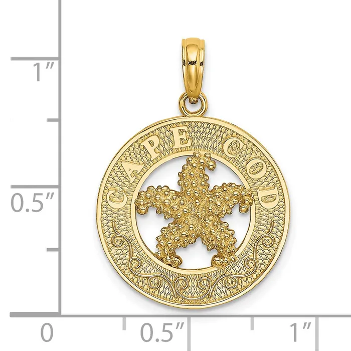 Charm Necklaces 14k Yellow Gold CAPE COD Starfish Charm Goldia