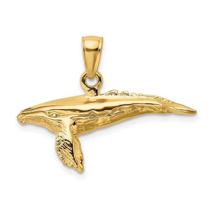 Charm Necklaces Goldia 14k Yellow Gold 3D w Textured Underside Humpback Whale Charm Charm Necklaces Goldia 14k Yellow Gold 3D w Textured Underside Humpback Whale Charm