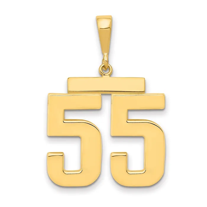 Charm Necklaces Goldia 14k Yellow Gold Large Polished Number 55 Charm