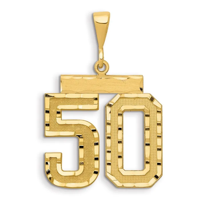 Charm Necklaces Goldia 14k Yellow Gold Small Brushed Diamondcut Number 50 Charm Charm Necklaces Goldia 14k Yellow Gold Small Brushed Diamondcut Number 50 Charm