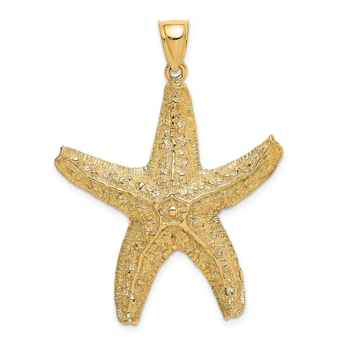 Charm Necklaces Goldia 14k Yellow Gold Textured Large Starfish Charm
