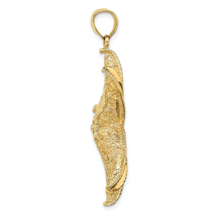 Charm Necklaces Goldia 14k Yellow Gold Textured Large Starfish Charm