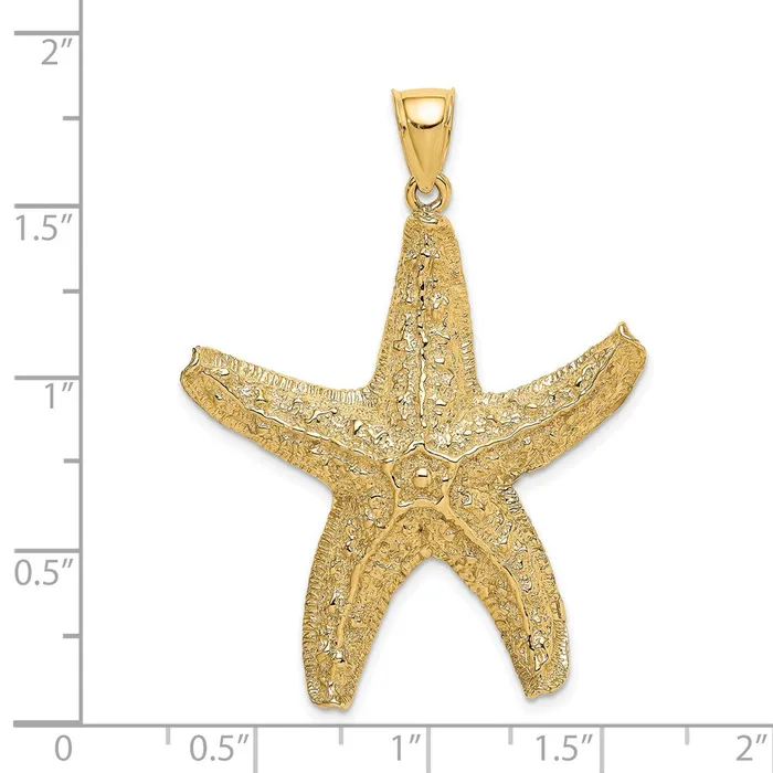 Charm Necklaces Goldia 14k Yellow Gold Textured Large Starfish Charm