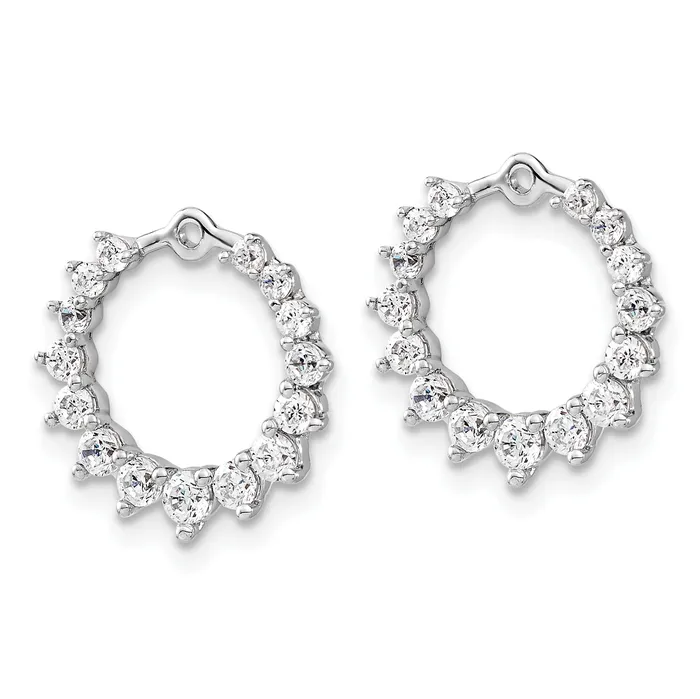 Earrings 14k White Gold 78 Ct Lab Grown Diamond VSSI G Circle Earring Jackets Goldia