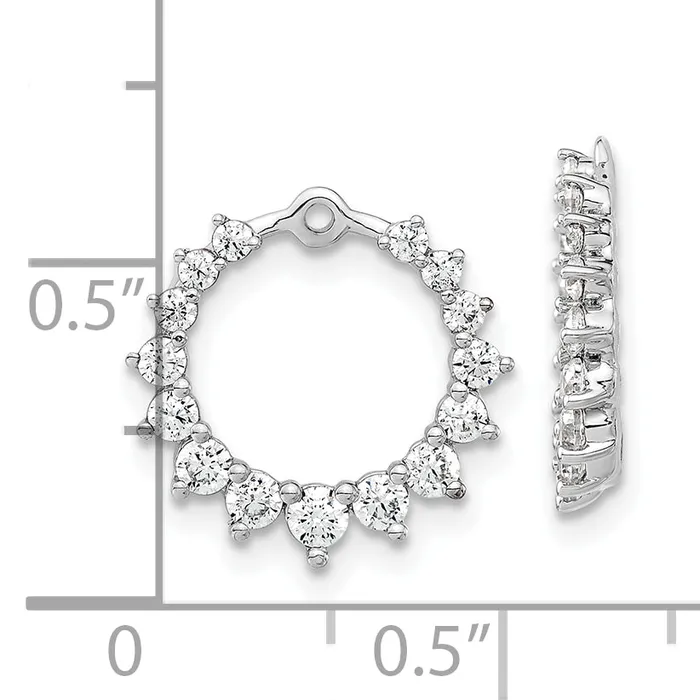 Earrings 14k White Gold 78 Ct Lab Grown Diamond VSSI G Circle Earring Jackets Goldia