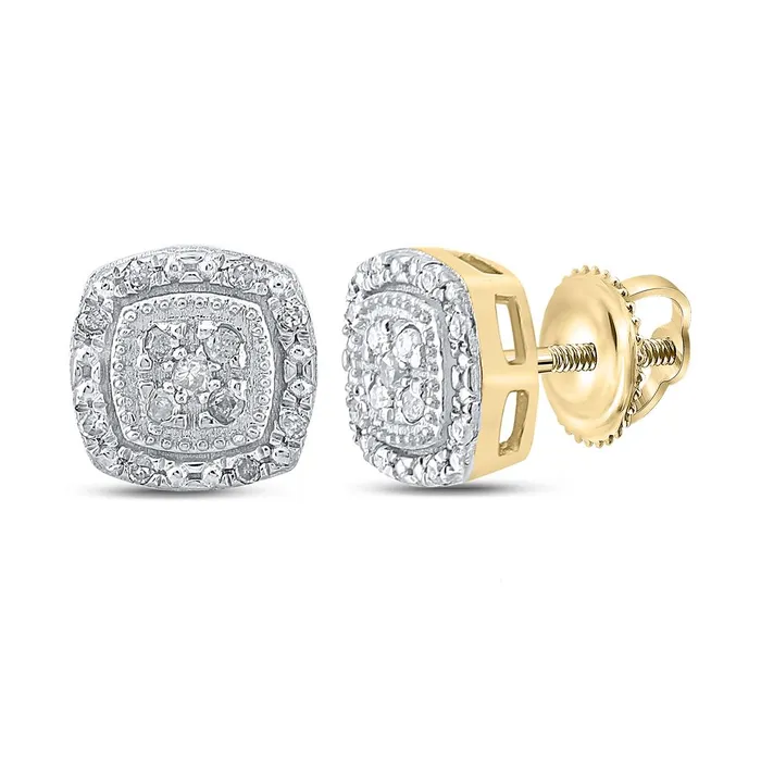 Earrings gndatlanta 10k Yellow Gold Round Diamond Cluster Earrings 110 Cttw Earrings gndatlanta 10k Yellow Gold Round Diamond Cluster Earrings 110 Cttw