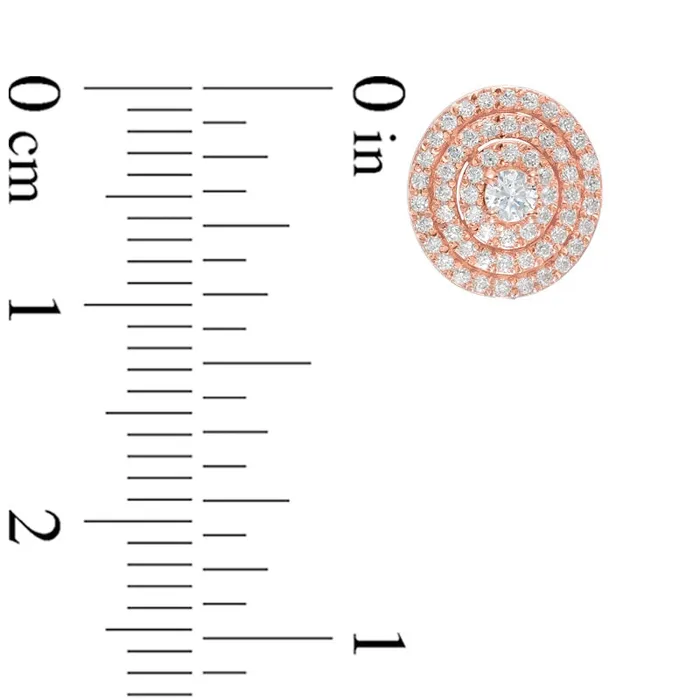 Earrings Goldia 05 CT TW Diamond Layered Circle Stud Earrings in 10K Rose Gold Earrings Goldia 05 CT TW Diamond Layered Circle Stud Earrings in 10K Rose Gold