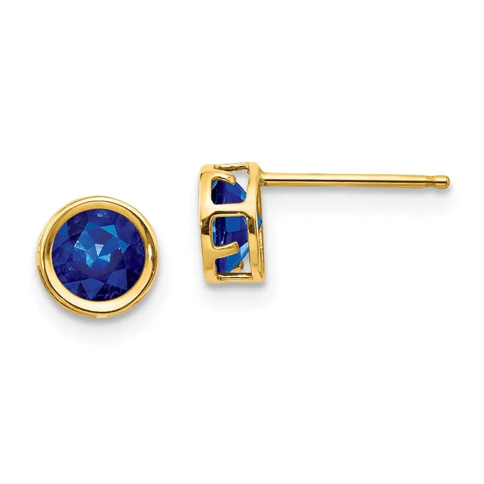 Earrings Goldia 14k 5mm Bezel Sapphire Stud Earrings