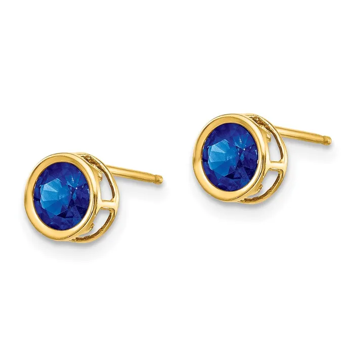 Earrings Goldia 14k 5mm Bezel Sapphire Stud Earrings