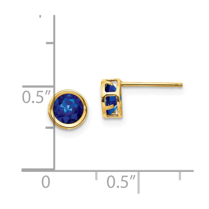 Earrings Goldia 14k 5mm Bezel Sapphire Stud Earrings