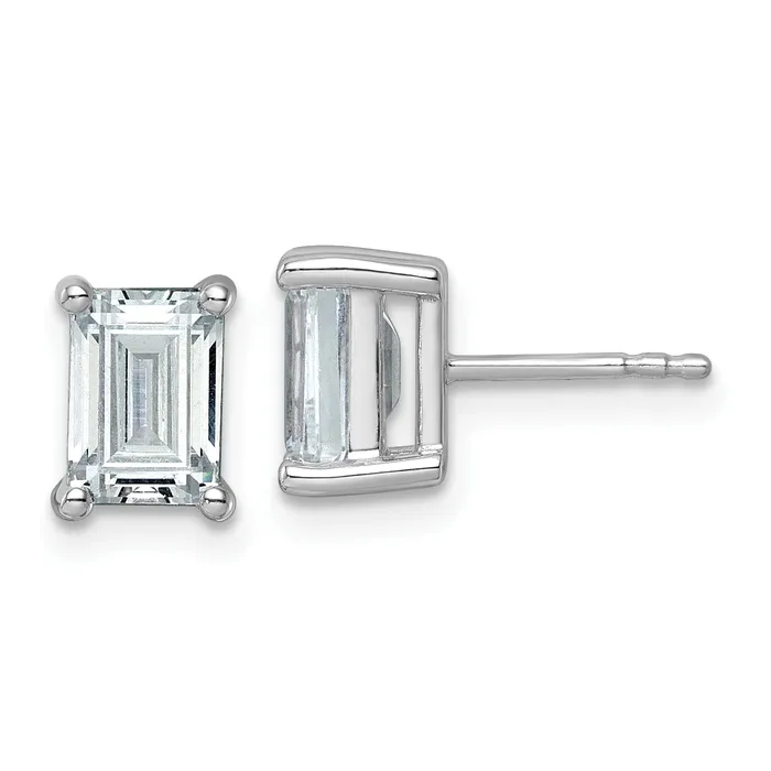 Earrings Goldia 14k White Gold 3 ctw Certified Lab Grown Diamond VSSI G Emerald 4 Prong Heavy Wt Stud Earrings Earrings Goldia 14k White Gold 3 ctw Certified Lab Grown Diamond VSSI G Emerald 4 Prong Heavy Wt Stud Earrings