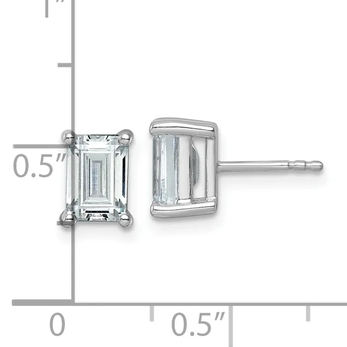 Earrings Goldia 14k White Gold 3 ctw Certified Lab Grown Diamond VSSI G Emerald 4 Prong Heavy Wt Stud Earrings