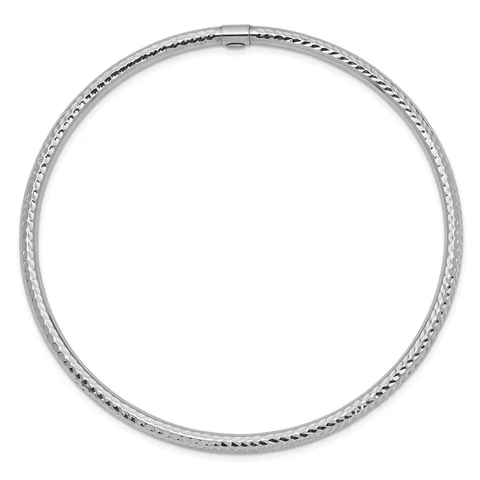 Earrings Goldia 14k White Gold 3mm Diamondcut Slipon Bangle