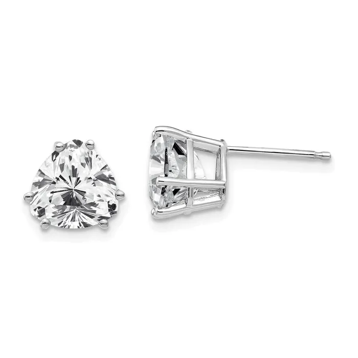 Earrings Goldia 14k White Gold 8mm Trillion Cubic Zirconia Earrings