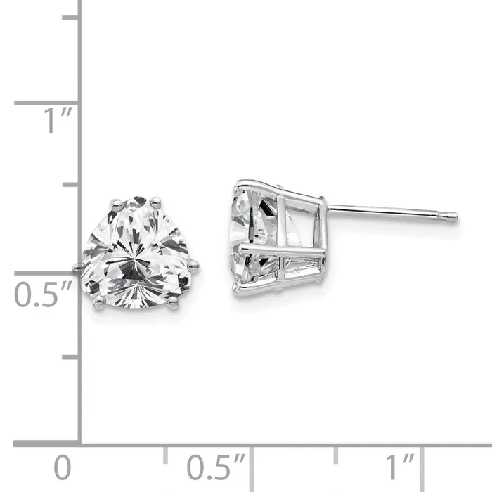 Earrings Goldia 14k White Gold 8mm Trillion Cubic Zirconia Earrings