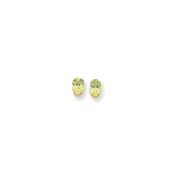 Earrings Goldia 14k Yellow Gold Peridot oval stud Earrings