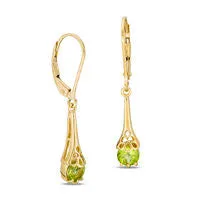 Earrings Goldia 50mm Peridot Filigree Drop Earrings in Sterling Silver with 14K Gold Plate Earrings Goldia 50mm Peridot Filigree Drop Earrings in Sterling Silver with 14K Gold Plate