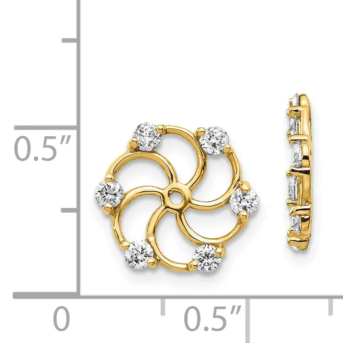 Earrings goldiaca 14k AAA Diamond Earring Jacket
