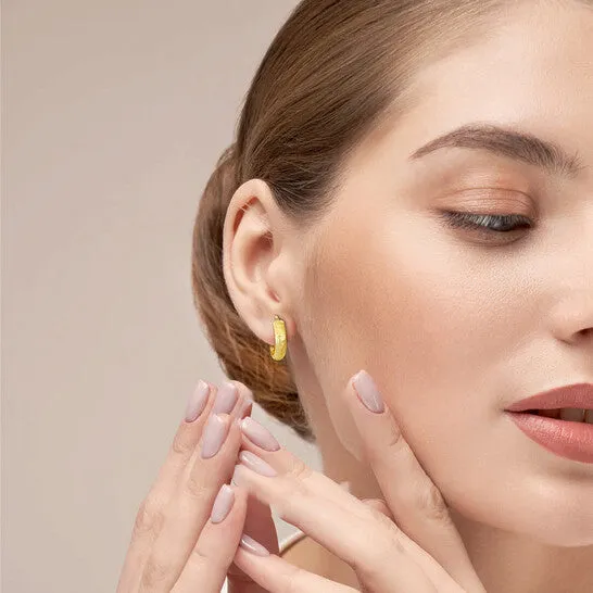 Earrings JMS always Original Amour 15mm Textured Hoop Earrings in 10k Yellow Gold Earrings JMS always Original Amour 15mm Textured Hoop Earrings in 10k Yellow Gold