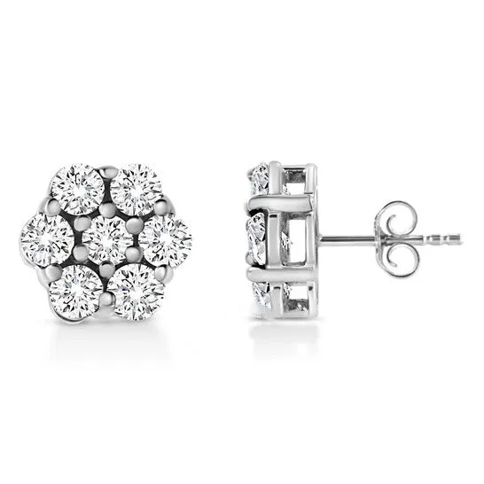 Earrings Original Haus of Brilliance 925 Sterling Silver 14 Cttw Lab Grown Brilliant Round Cut Diamond Floral Cluster Stud Earrings GH Color VS2SI1 Clarity JMS always Earrings Original Haus of Brilliance 925 Sterling Silver 14 Cttw Lab Grown Brilliant Round Cut Diamond Floral Cluster Stud Earrings GH Color VS2SI1 Clarity JMS always