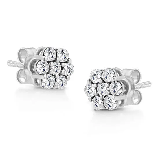 Earrings Original Haus of Brilliance 925 Sterling Silver 14 Cttw Lab Grown Brilliant Round Cut Diamond Floral Cluster Stud Earrings GH Color VS2SI1 Clarity JMS always Earrings Original Haus of Brilliance 925 Sterling Silver 14 Cttw Lab Grown Brilliant Round Cut Diamond Floral Cluster Stud Earrings GH Color VS2SI1 Clarity JMS always