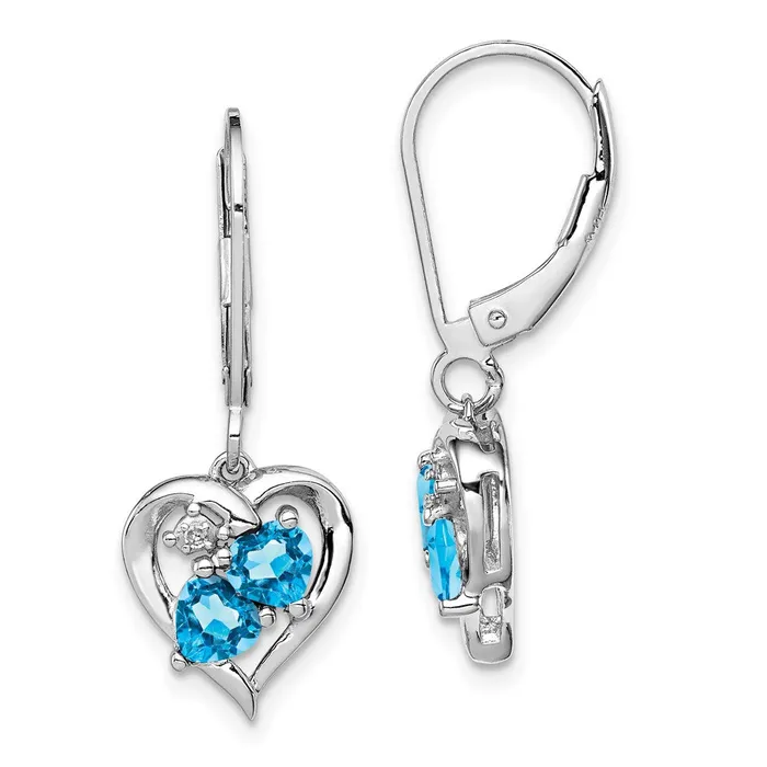 Earrings Sterling Silver Rhodiumplated Blue Topaz Diamond Earrings Goldia