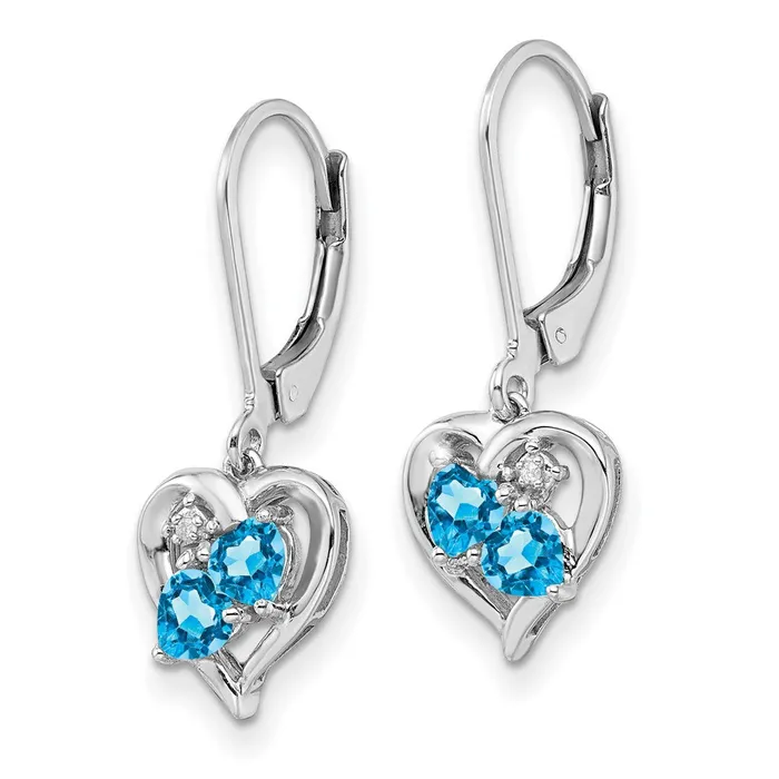 Earrings Sterling Silver Rhodiumplated Blue Topaz Diamond Earrings Goldia
