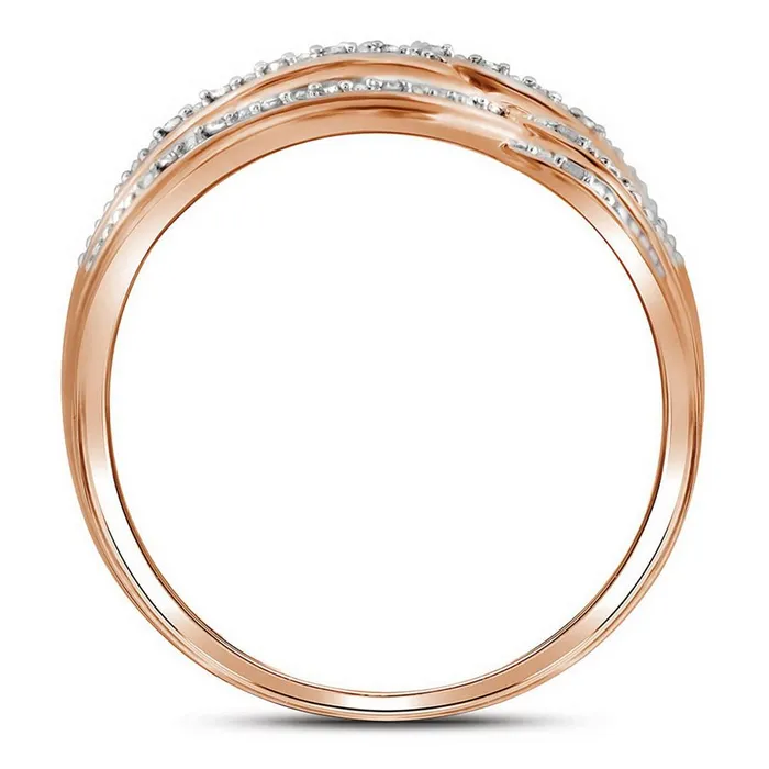 gndatlanta 10k Rose Gold Round Diamond Freeform Fashion Ring 110 Cttw Rings gndatlanta 10k Rose Gold Round Diamond Freeform Fashion Ring 110 Cttw Rings