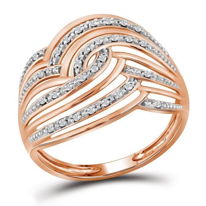 gndatlanta 10k Rose Gold Round Diamond Freeform Fashion Ring 110 Cttw Rings