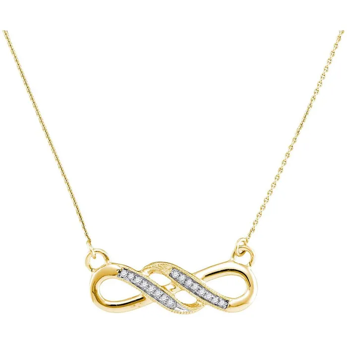 gndatlanta 10k Yellow Gold Round Diamond Infinity Pendant Necklace 120 Cttw Necklaces gndatlanta 10k Yellow Gold Round Diamond Infinity Pendant Necklace 120 Cttw Necklaces