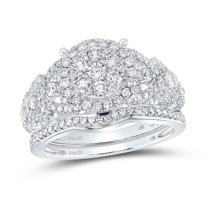 gndatlanta 14k White Gold Round Diamond Bridal Wedding Ring Set 1 Cttw Size 8 Rings gndatlanta 14k White Gold Round Diamond Bridal Wedding Ring Set 1 Cttw Size 8 Rings