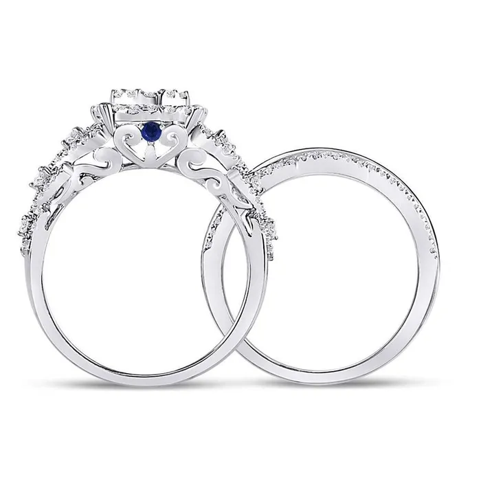 gndatlanta 14k White Gold Round Diamond Bridal Wedding Ring Set 1 Cttw Size 8 Rings
